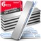 Neodymium Magnet, 6 Pack Bar Magnets Strong Heavy Duty Magnets with Adhesive Backing, Magnetic Strip Rare Earth Magnet for Crafts, Refrigerator, Door, Science- 60 x 10 x 3 mm, Silver